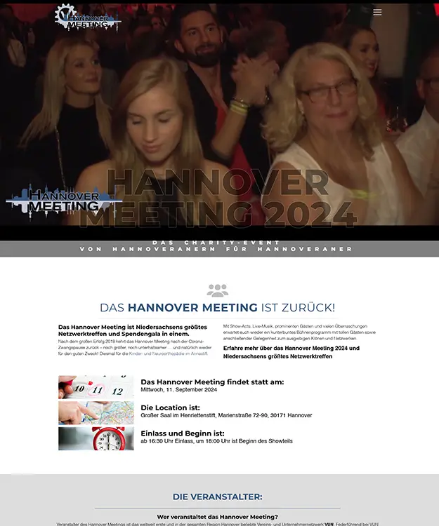 Full-Service Betreuung und Webdesign für das Hannover Meeting