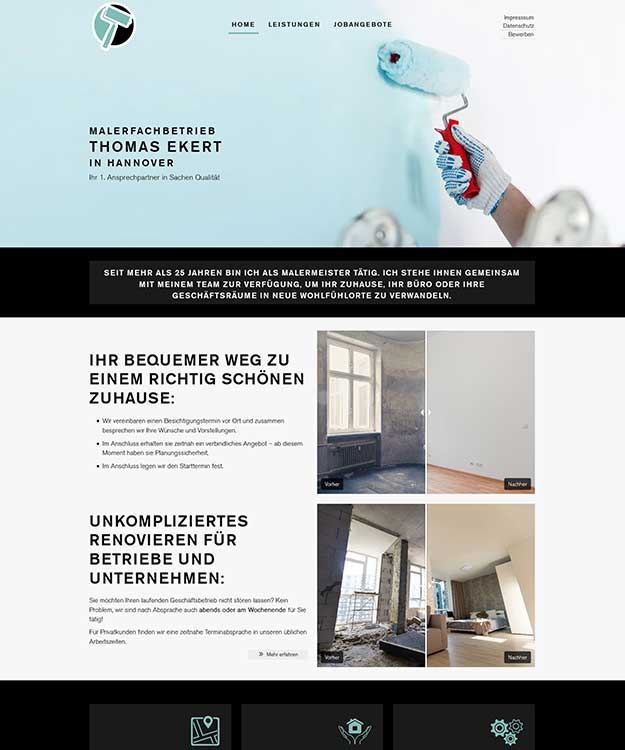 Erfolgreiches Webdesign-Projekt: Neue Website für Maler Ekert