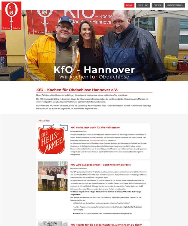 Werbeagentur Hannover - Webdesign Kochen für Obdachlose Hannover e.V. Werbung Homepage Webseite